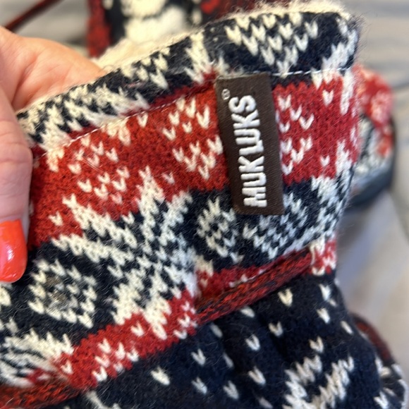 Muk Luk Winter/Holiday Slippers with Sole - Picture 2 of 2